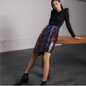 Lenon Asymmetrical Sequin Skirt